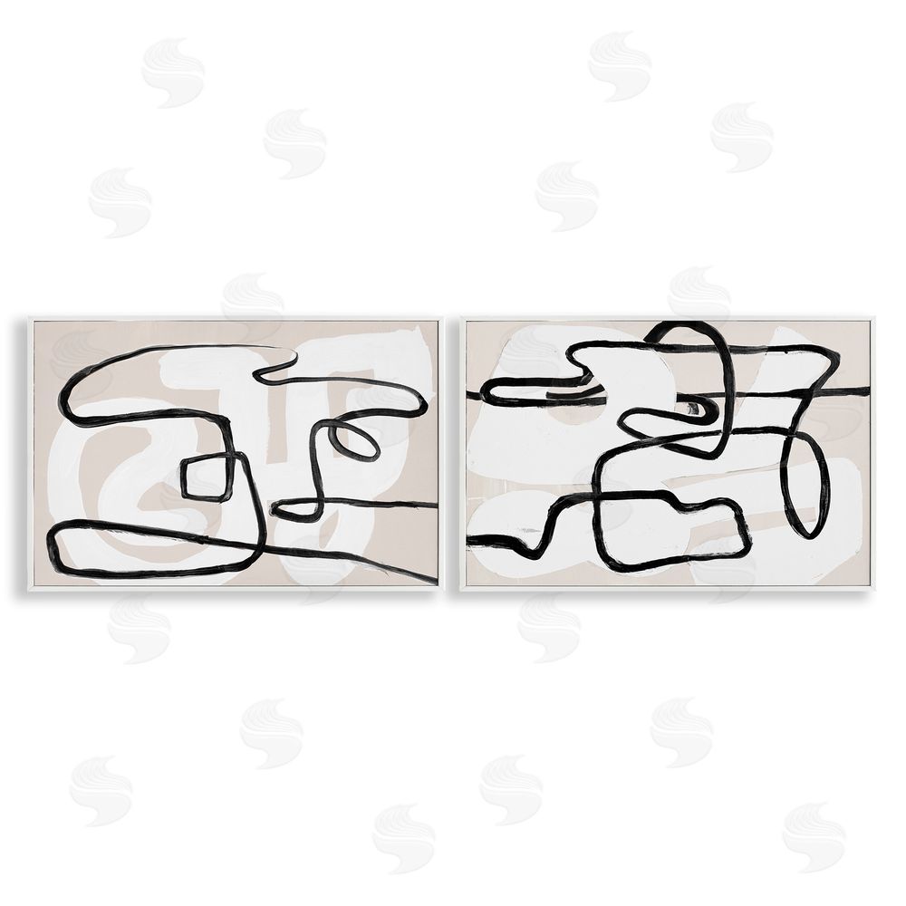 Sundance Graphics Neutral Twists & Turns White Framed Giclee Wall Art Print