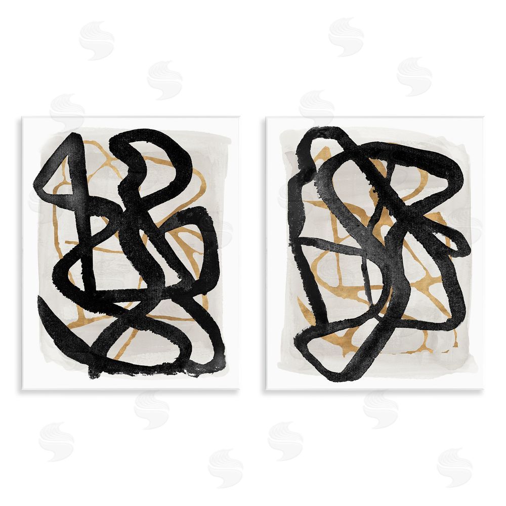 Sundance Graphics Contemporary Hindsight Squiggles Wall Plaque Printed Art