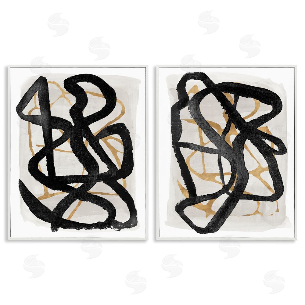 Sundance Graphics Contemporary Hindsight Squiggles White Framed Giclee Wall Art Print