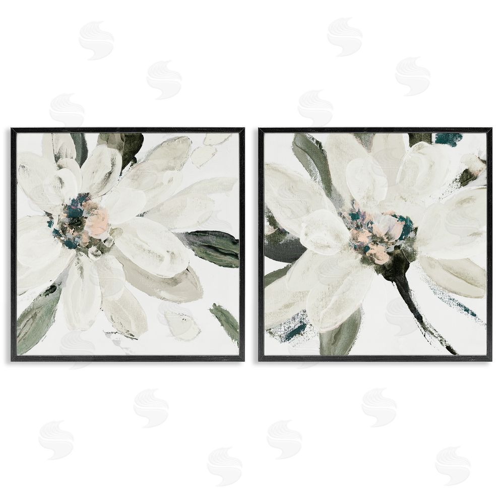 Sundance Graphics Naturally Blooming White Flowers Black Framed Giclee Wall Art Print