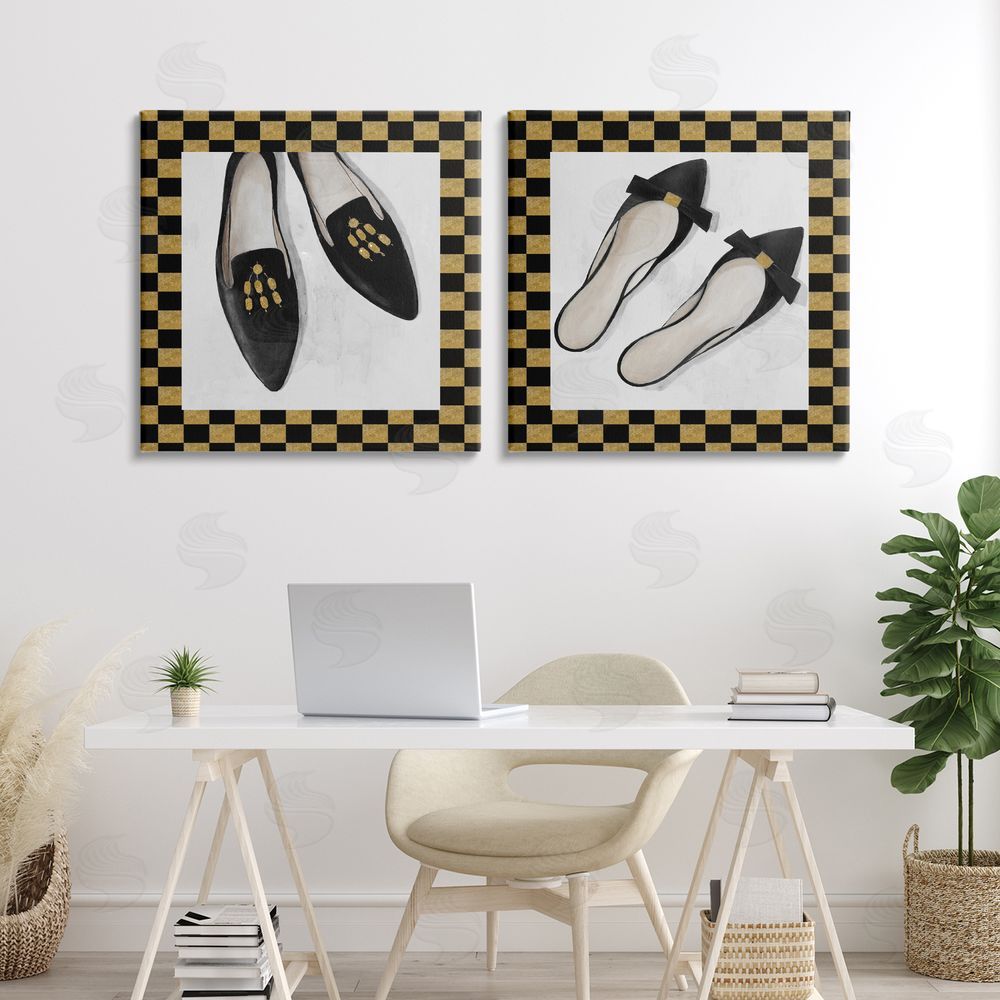 Sundance Graphics Black Flats & Sliders Canvas Wall Art Print in Room