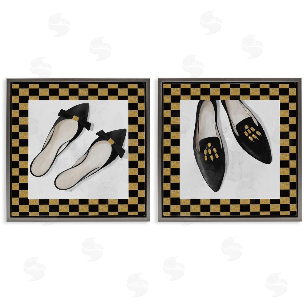 Sundance Graphics Black Flats & Sliders Gray Floating Frame Canvas Wall Art Print