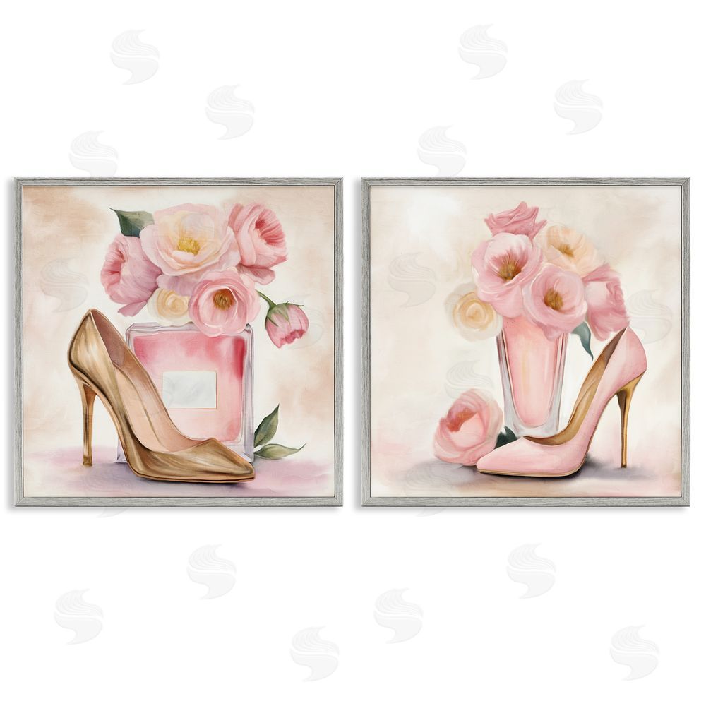 Kim Allen Blush Pink Beauty Gray Framed Giclee Wall Art Print
