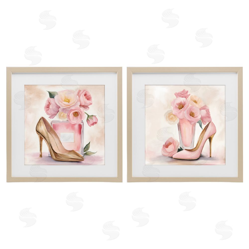 Kim Allen Blush Pink Beauty Brown Framed Print Under Glass Wall Art