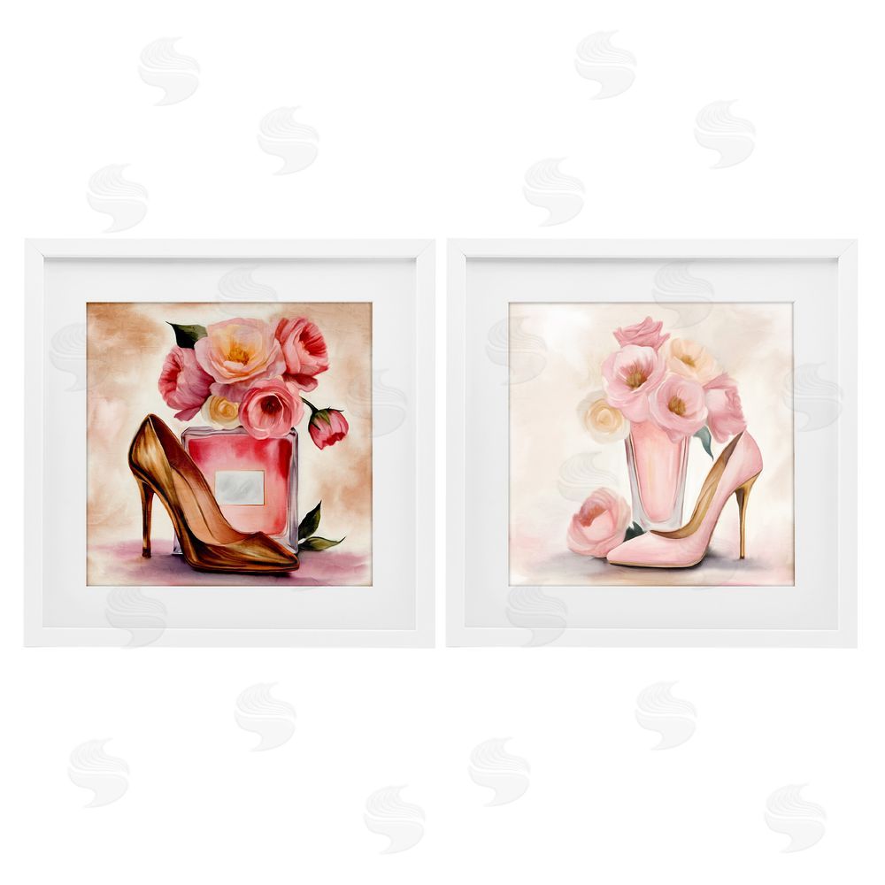 Kim Allen Blush Pink Beauty White Framed Print Under Glass Wall Art