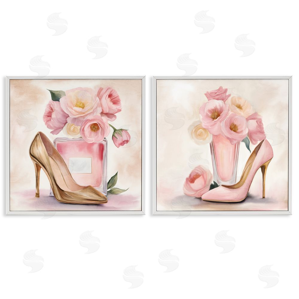 Kim Allen Blush Pink Beauty White Framed Giclee Wall Art Print