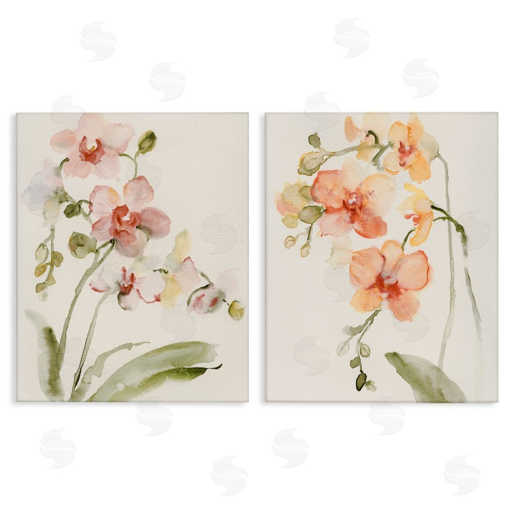 Victoria Barnes Delicate Orchids in Bloom Stretched Canvas Wall Art