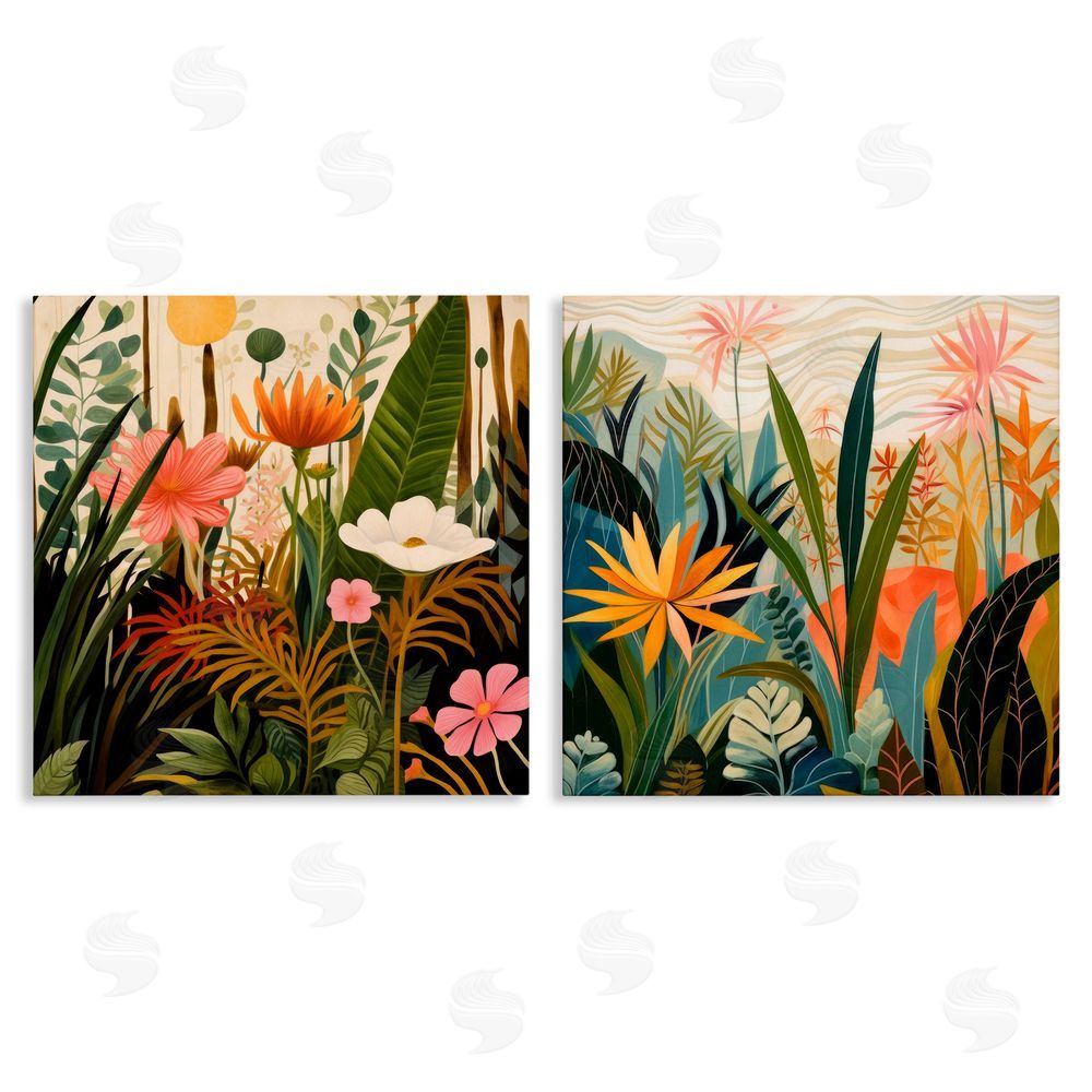 Lazar Studio Botanical Embrace Blooms Stretched Canvas Wall Art Print