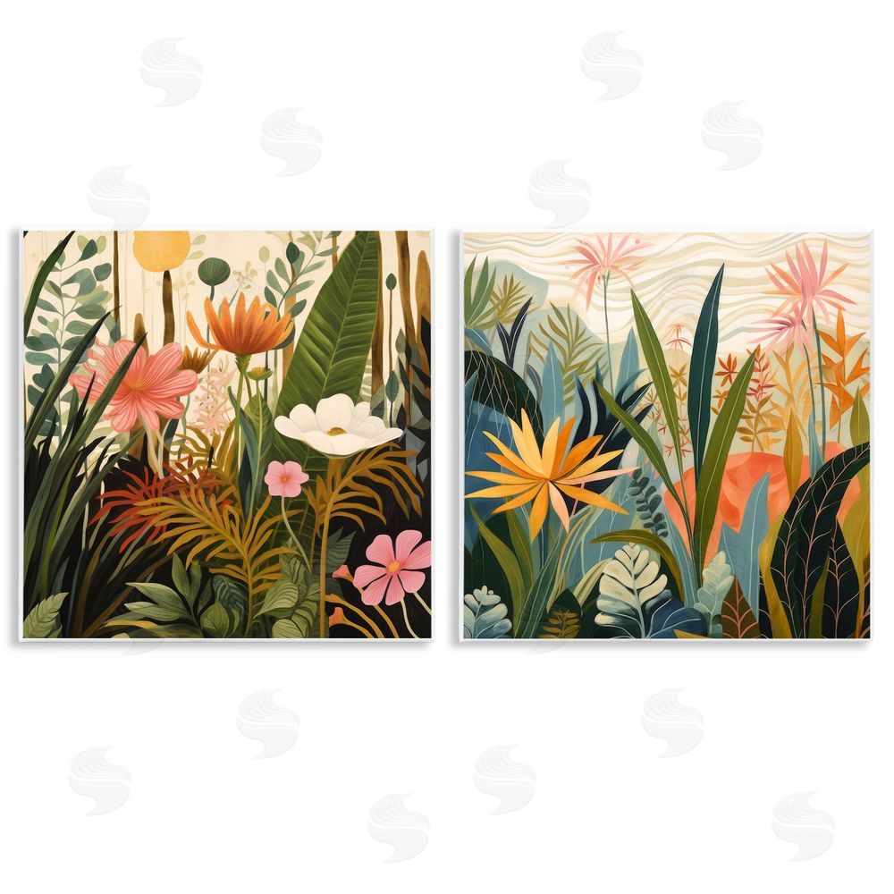 Lazar Studio Botanical Embrace Blooms Wall Plaque Art Print with White Foil Wrap