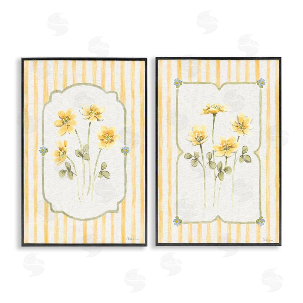 Beth Grove Sweet Honey Blooms Black Framed Giclee Wall Art Print