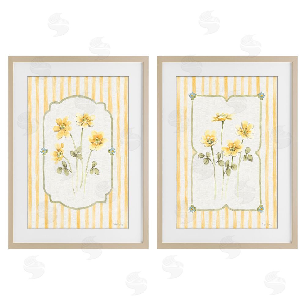 Beth Grove Sweet Honey Blooms Brown Framed Print Under Glass with White Mat Wall Art