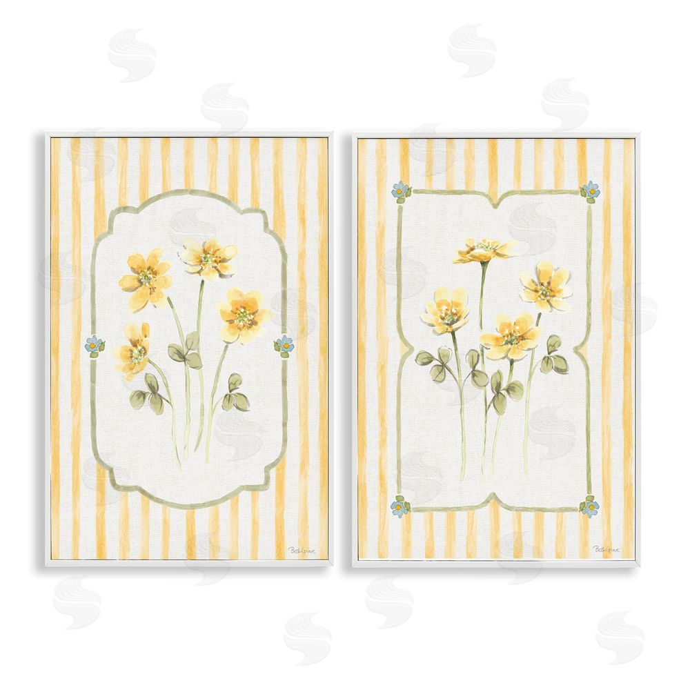 Beth Grove Sweet Honey Blooms White Framed Giclee Wall Art Print