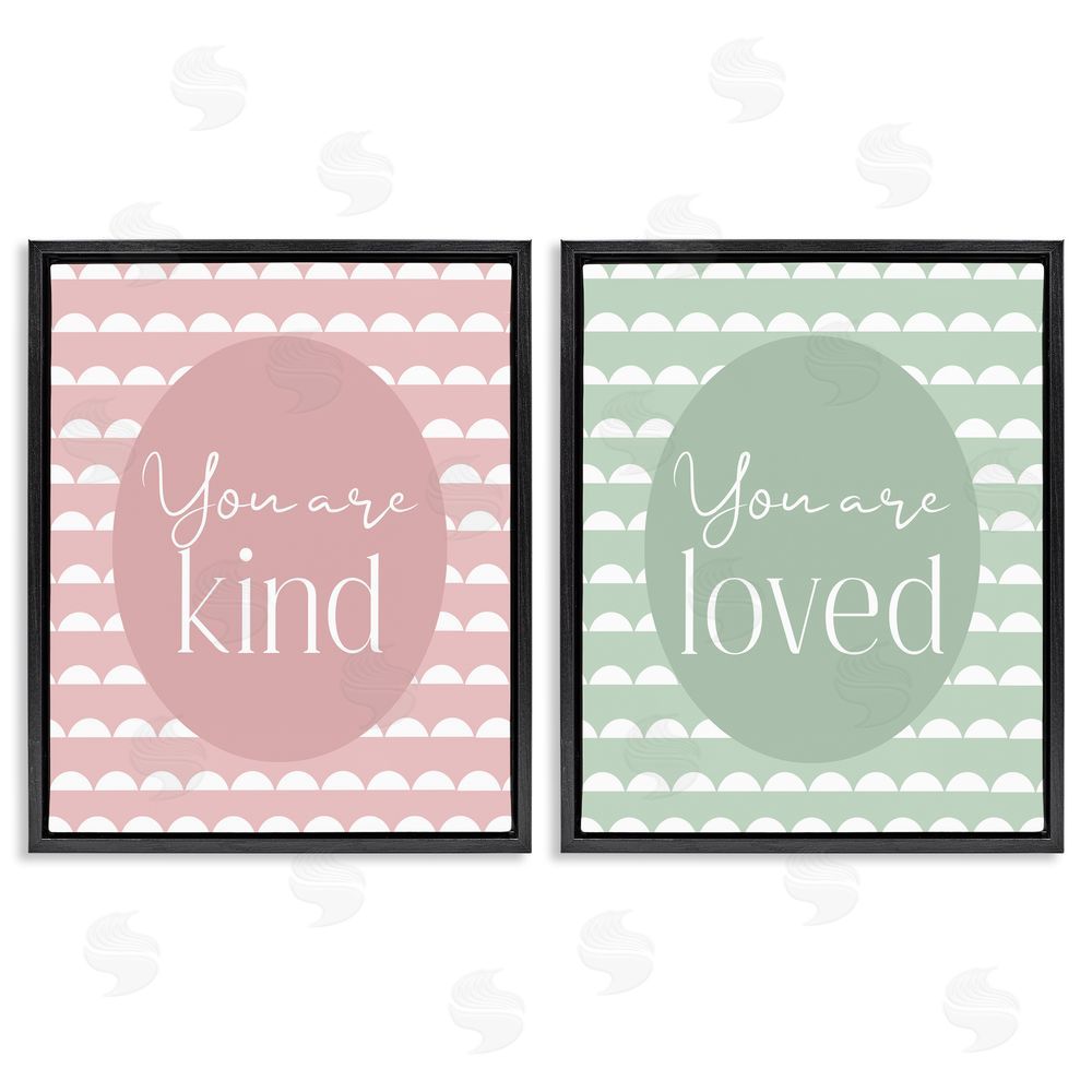 Christine Simpson Art Pastel Kind & Loved Black Floating Frame Canvas Wall Art Print