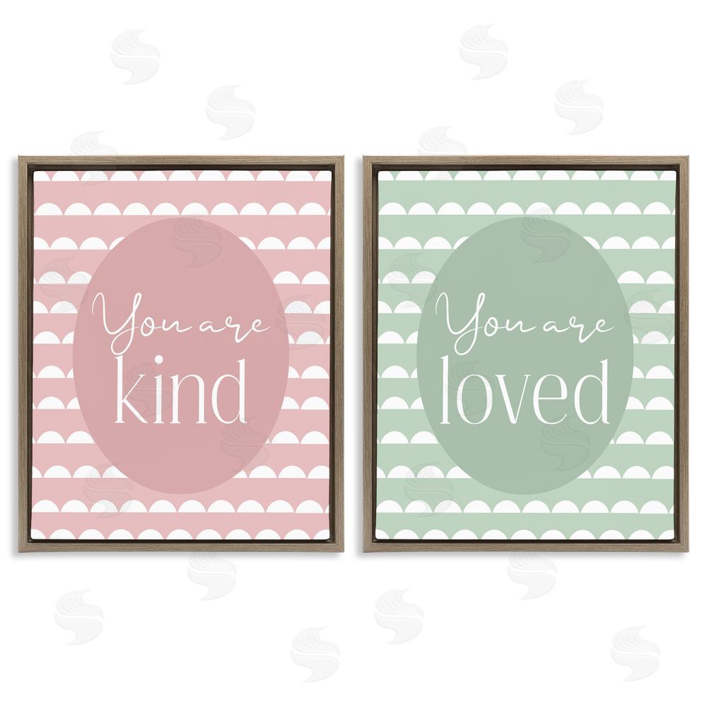 Christine Simpson Art Pastel Kind & Loved Brown Floating Frame Canvas Wall Art Print