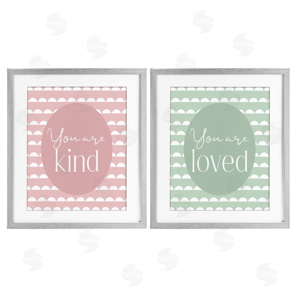 Christine Simpson Art Pastel Kind & Loved Gray Framed Print Under Glass Wall Art