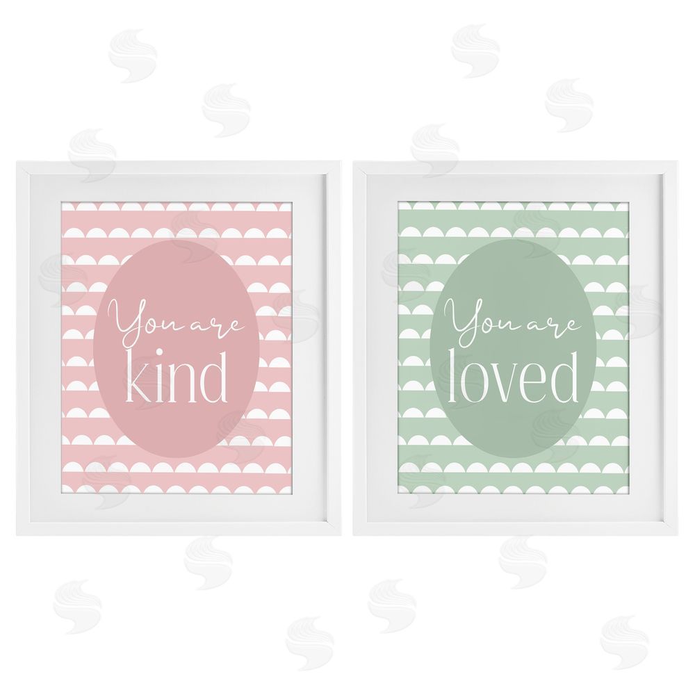 Christine Simpson Art Pastel Kind & Loved White Framed Print Under Glass Wall Art