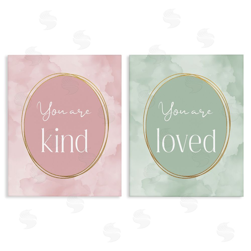Christine Simpson Art Pastel Golden Affirmations Stretched Canvas Wall Art Print