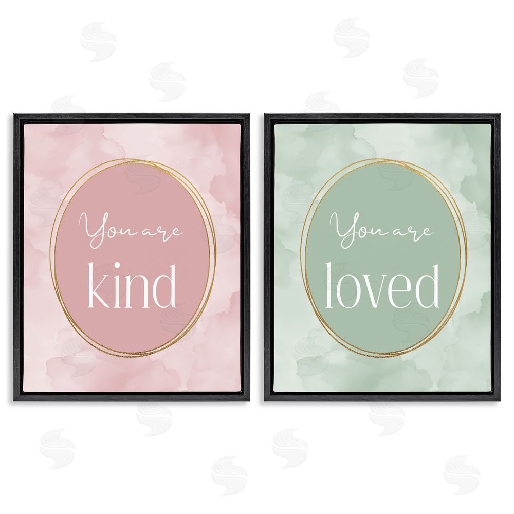 Christine Simpson Art Pastel Golden Affirmations Black Floating Frame Canvas Wall Art Print