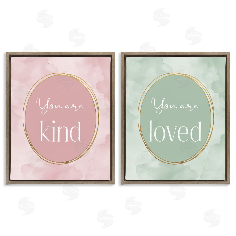 Christine Simpson Art Pastel Golden Affirmations Brown Floating Frame Canvas Wall Art Print