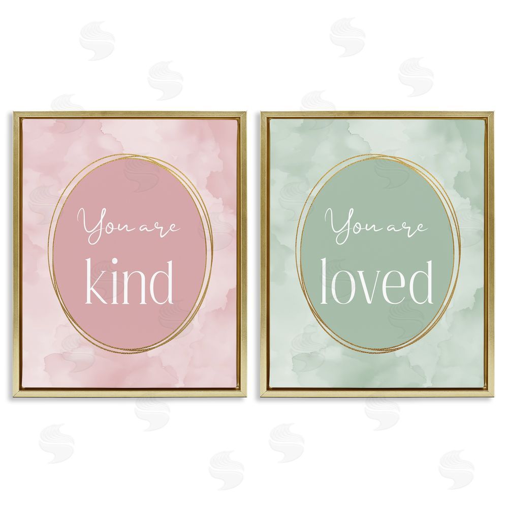Christine Simpson Art Pastel Golden Affirmations Gold Floating Frame Canvas Wall Art Print