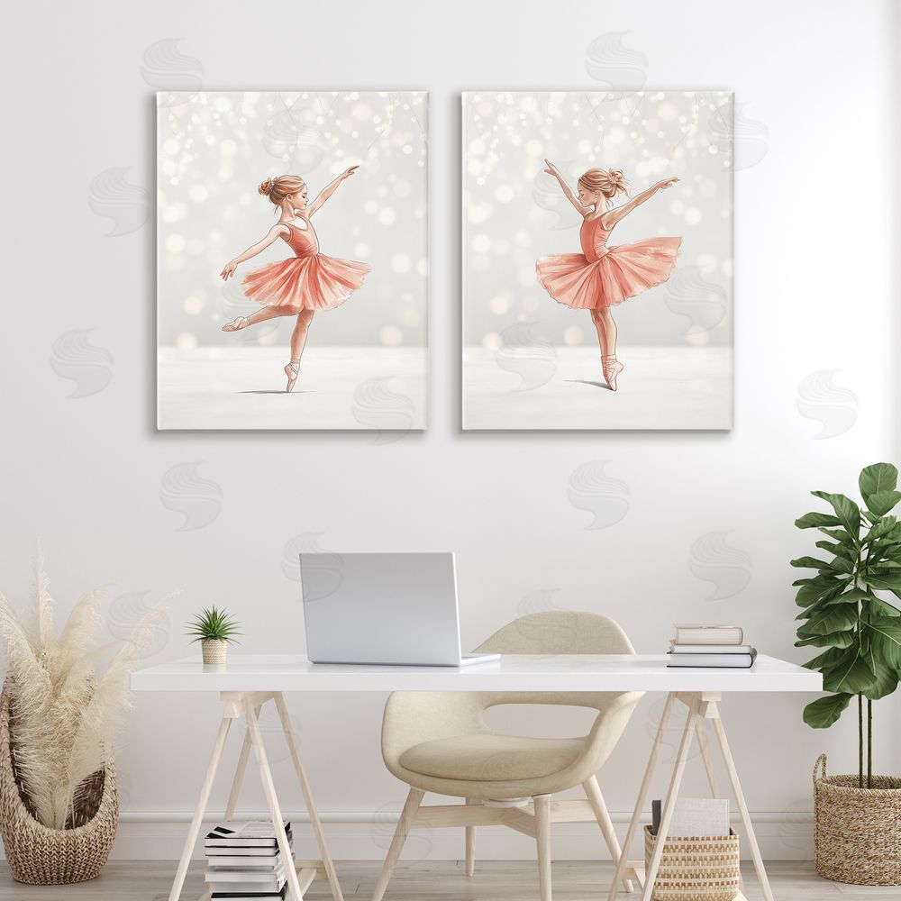 Christine Simpson Art Dancers In The Light Stretched Cavas Wall Art Set in Room