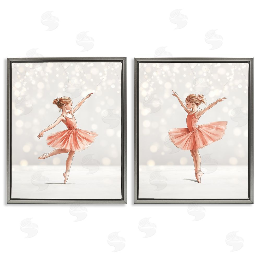 Christine Simpson Art Dancers In The Light Gray Floating Frame Canvas Wall Art Print