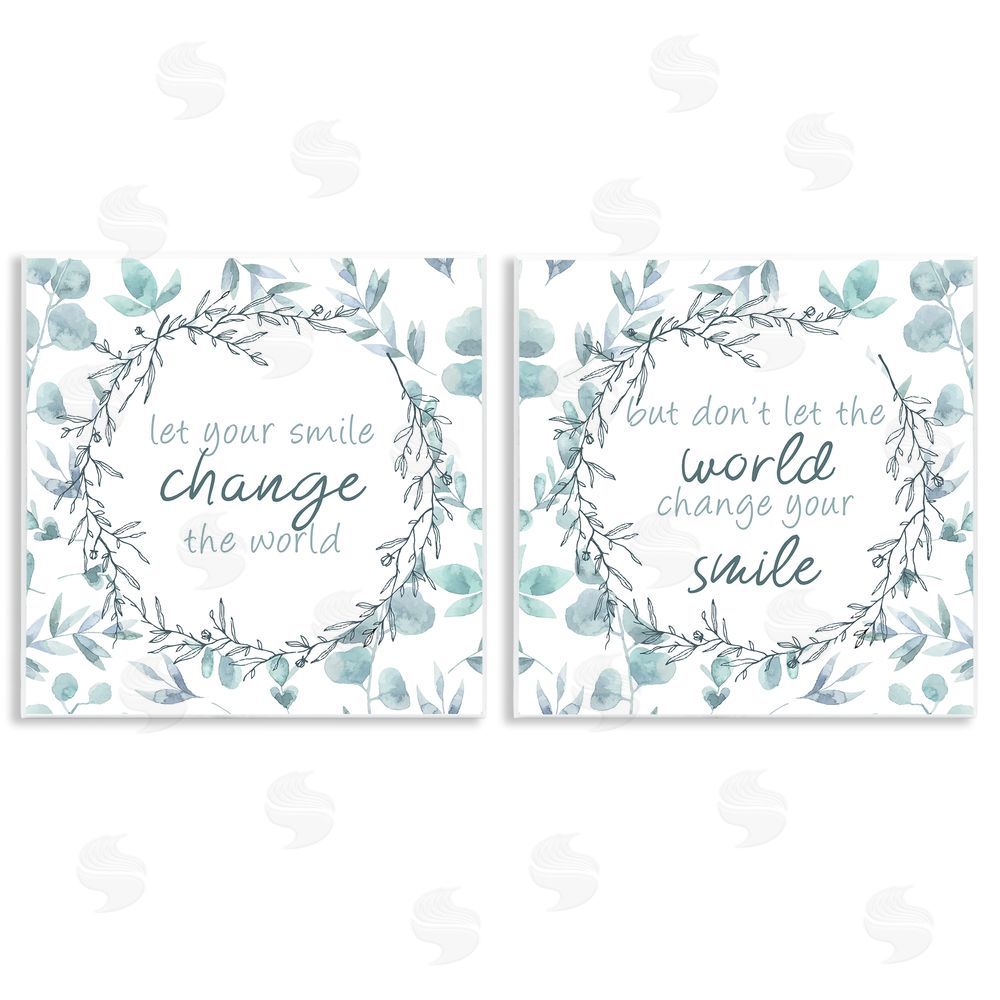Kim Allen Inspirational Smile Quotes Wooden Wall Plaque Art Print