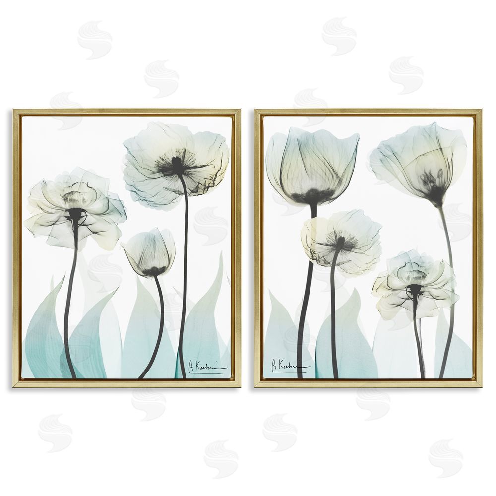Albert Koetsier Luxury Of Creation Flowers Gold Floating Frame Canvas Wall Art Print