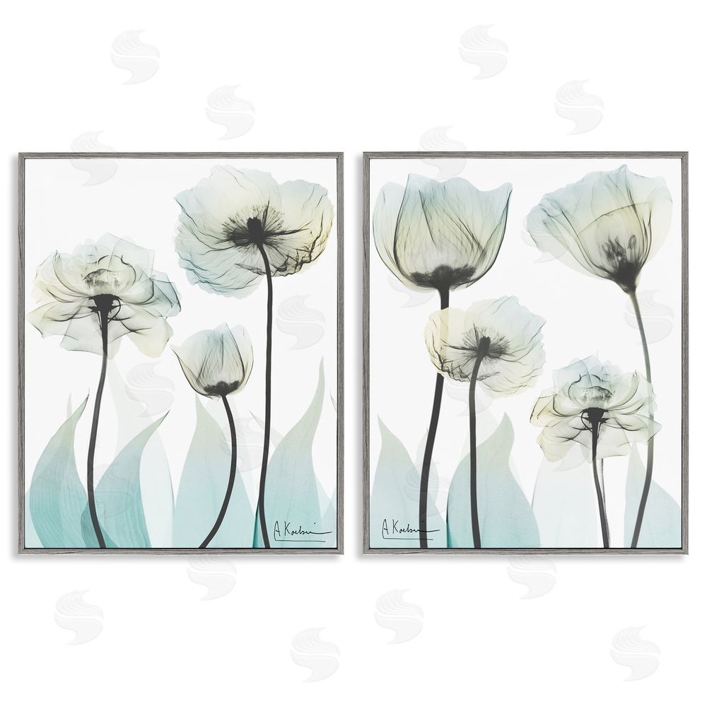 Albert Koetsier Luxury Of Creation Flowers Gray Framed Giclee Wall Art Print