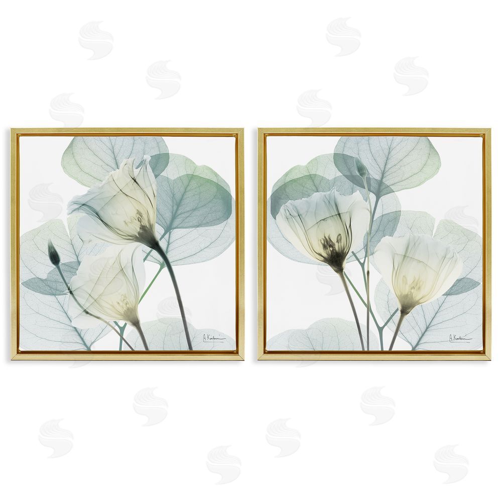 Albert Koetsier Divine Fate Flowers Gold Floating Frame Canvas Wall Art Print