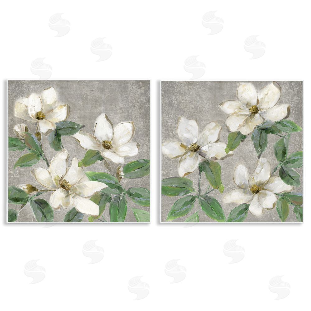 Sally Swatland Blooming Ivory Magnolias Wooden Wall Plaque Art Print