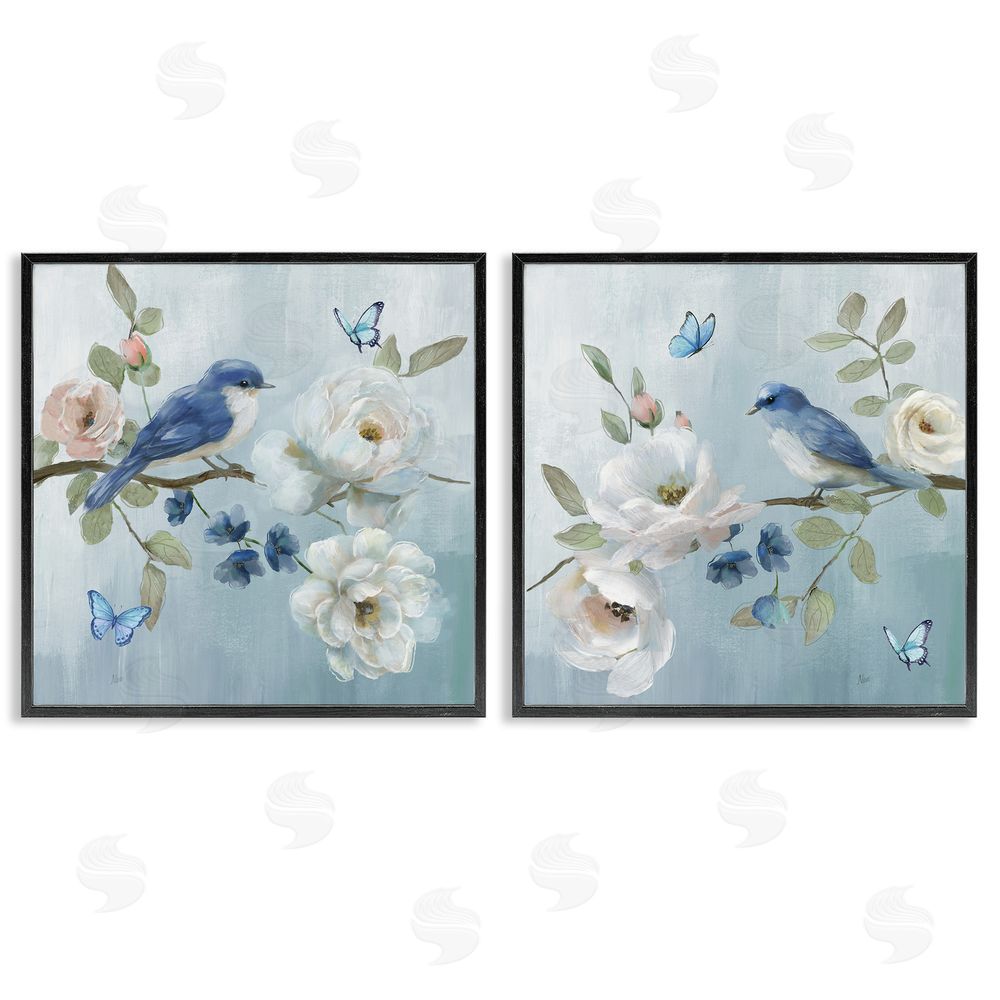 Nan Nature's Tranquility Florals Black Framed Giclee Wall Art Print