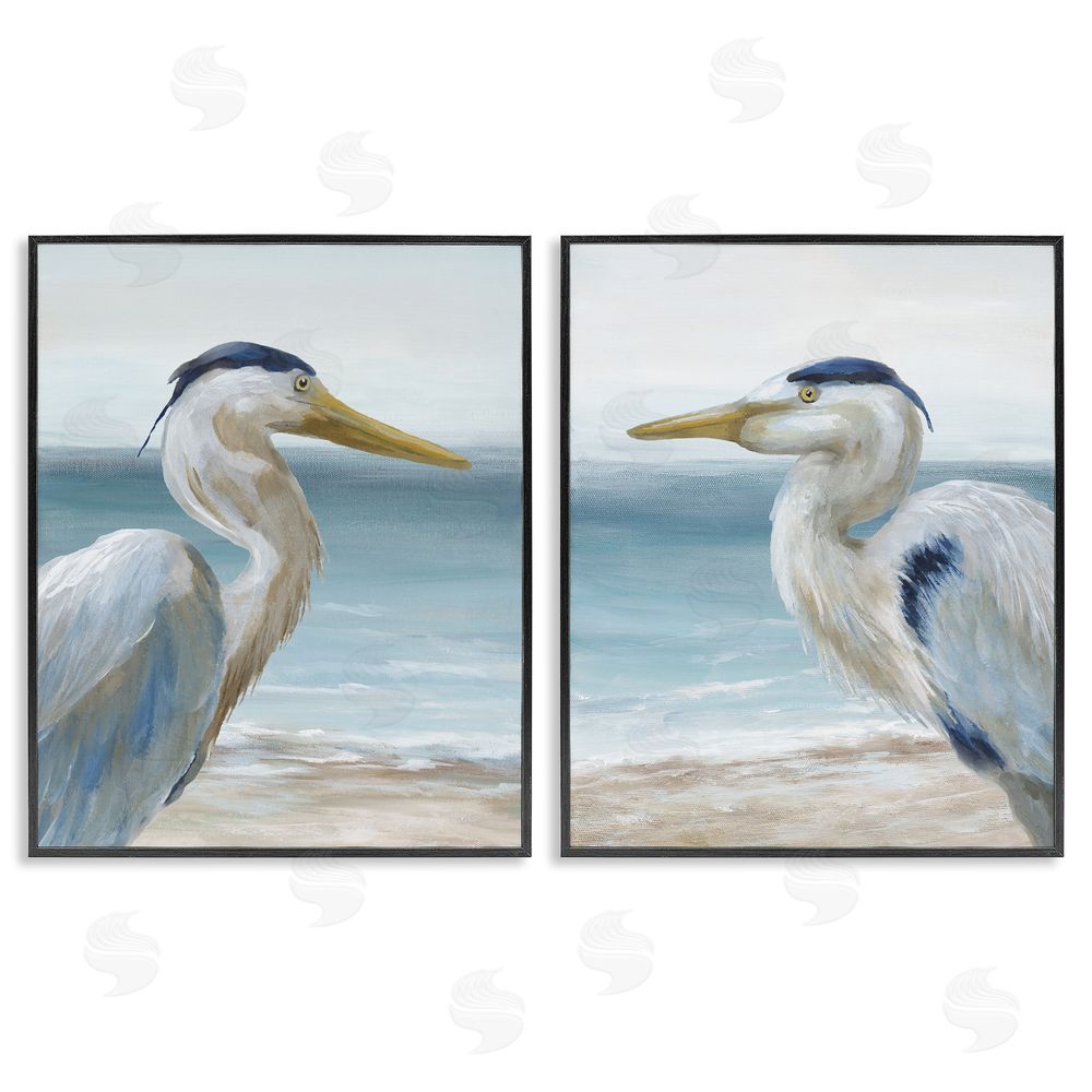 Nan Tranquil Gaze Herons Black Framed Giclee Wall Art Print