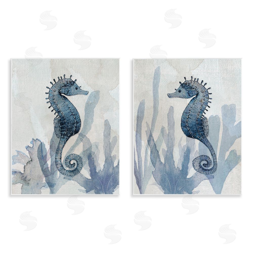 Susan Jill Impressions of Seahorses Wooden Wall Plaque Art Print