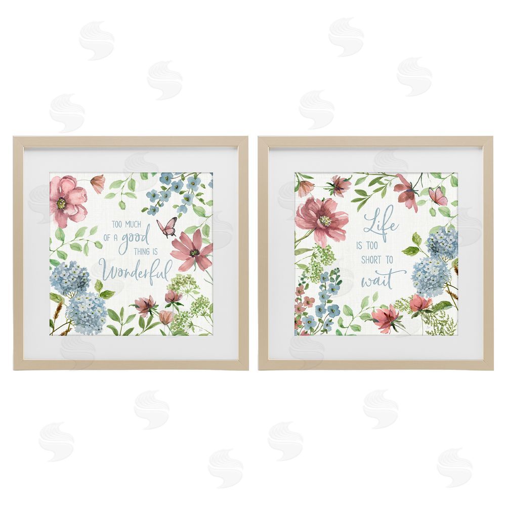 Nan Uplifting Floral Quotes Brown Framed Print Under Glass Wall Art