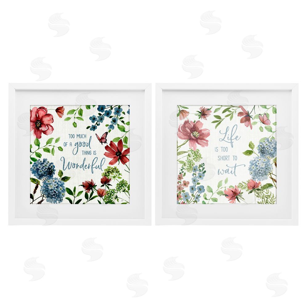 Nan Uplifting Floral Quotes White Framed Print Under Glass Wall Art