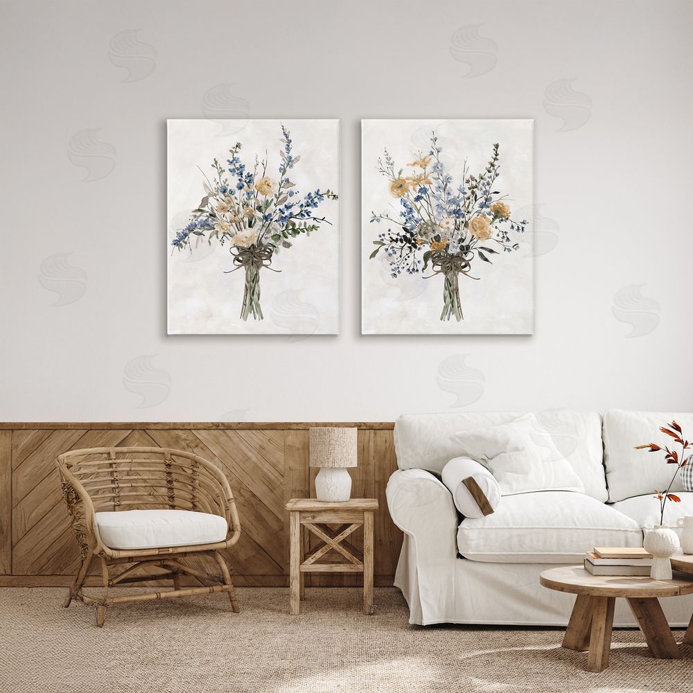 Carol Robinson Bushels of Herbs Stretched Cavas Wall Art Set in Room