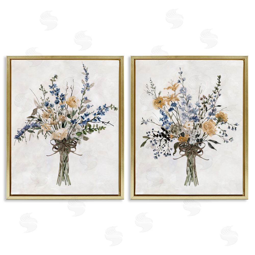 Carol Robinson Bushels of Herbs Gold Floating Frame Canvas Wall Art Print