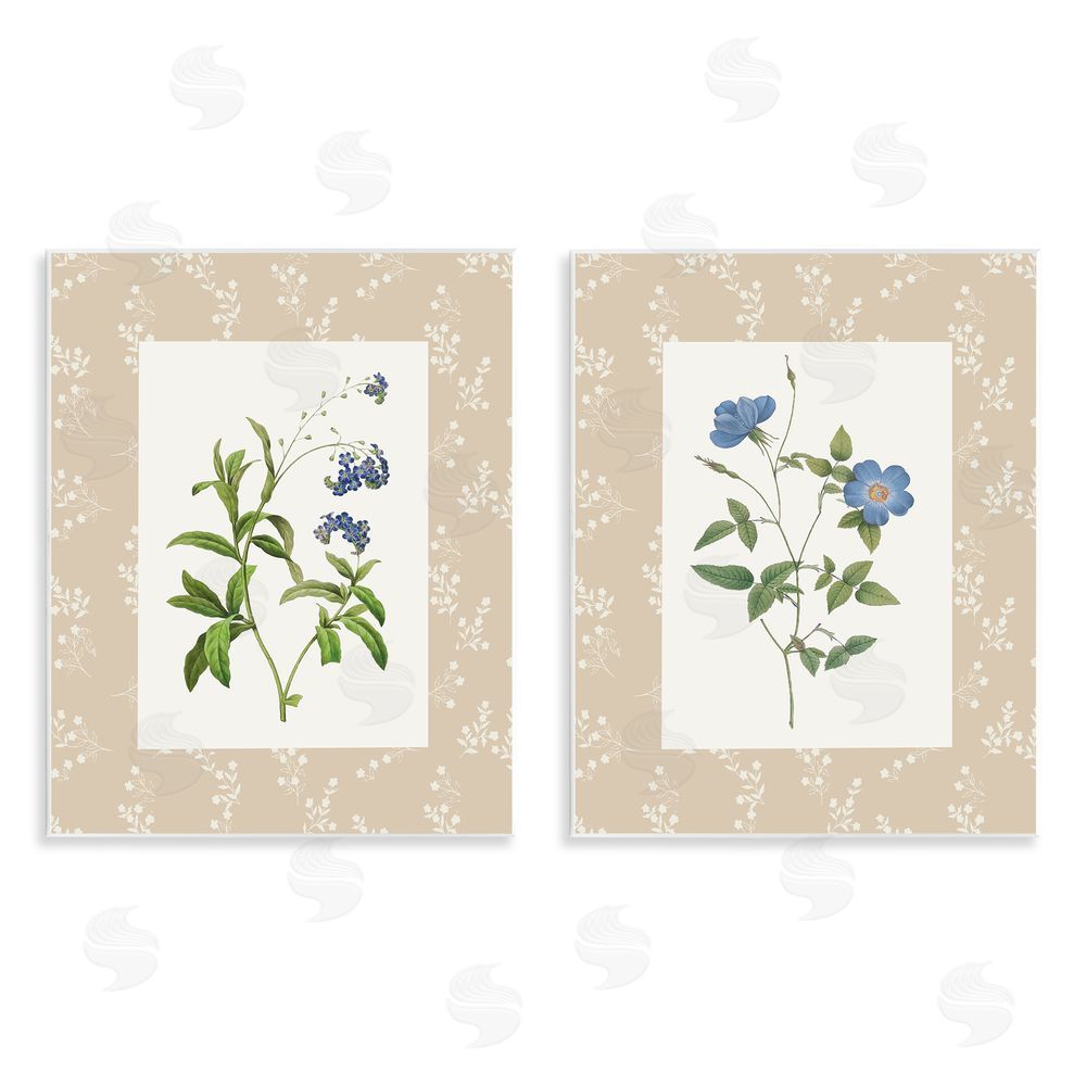 Val Rhodes Herbs on Beige Botanicals Wooden Wall Plaque Art Print