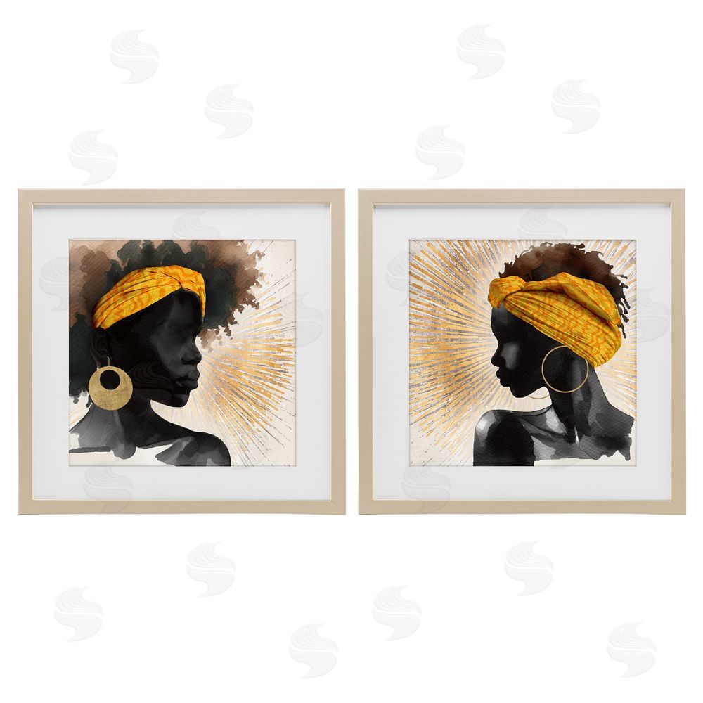 CAD Designs Radiant Portraits Of Women Brown Framed Print Under Glass Wall Art