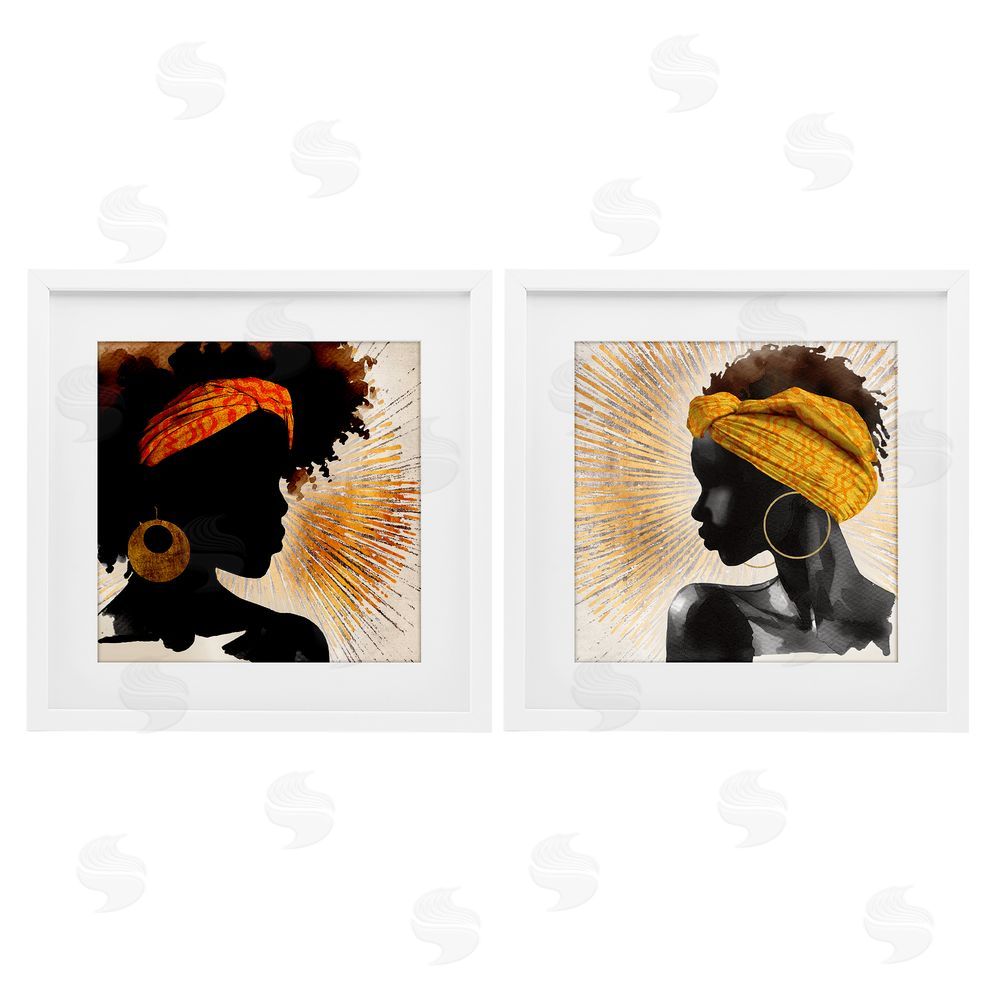 CAD Designs Radiant Portraits Of Women White Framed Print Under Glass Wall Art