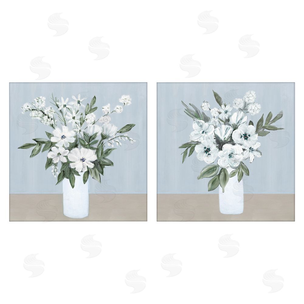 Marilyn Dunlap Mixed White Blossoms Stretched Canvas Wall Art Print