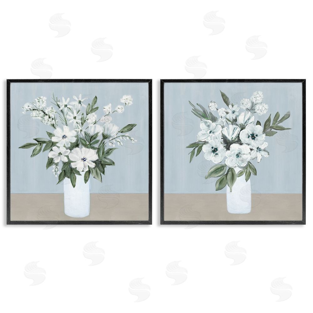 Marilyn Dunlap Mixed White Blossoms Black Framed Giclee Wall Art Print