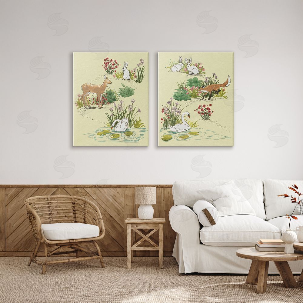 Grace Popp Spring Animals in Nature Stretched Canvas Wall Art Print in Room