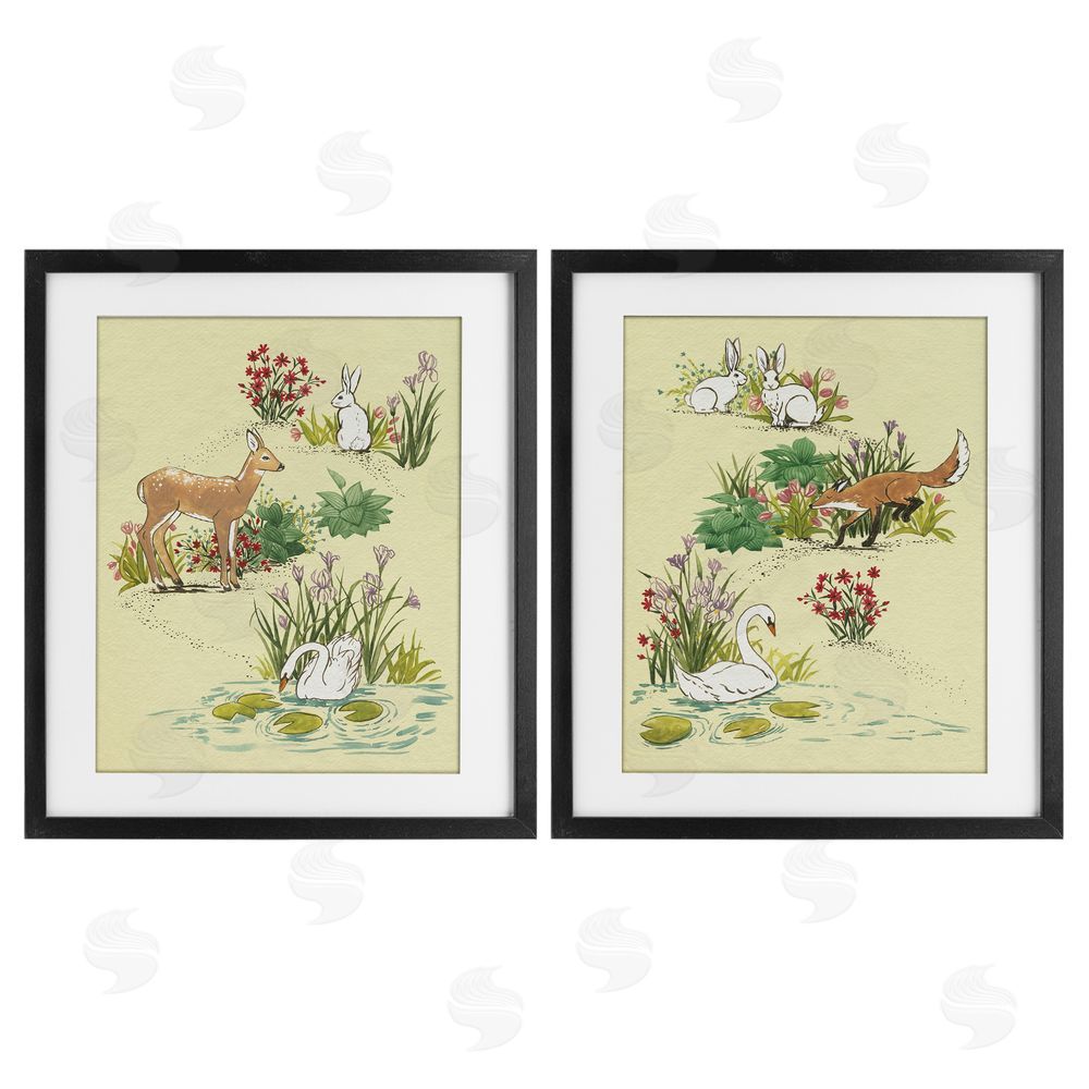 Grace Popp Spring Animals in Nature Black Framed Print Under Glass Wall Art
