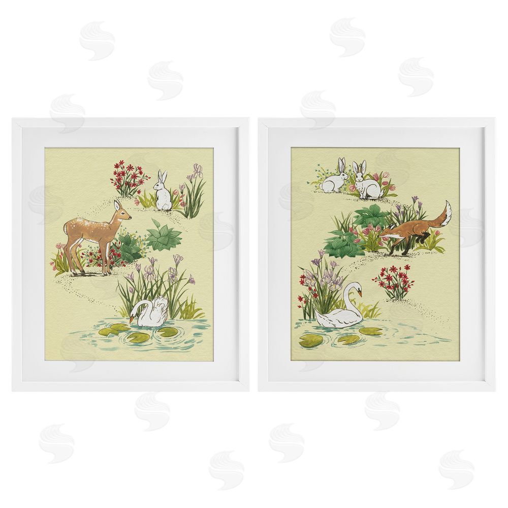 Grace Popp Spring Animals in Nature White Framed Print Under Glass Wall Art
