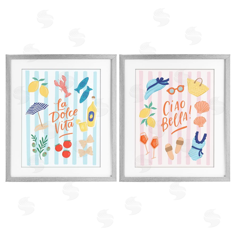 Sandra Picco Summer Italian Vacation Gray Framed Print Under Glass Wall Art