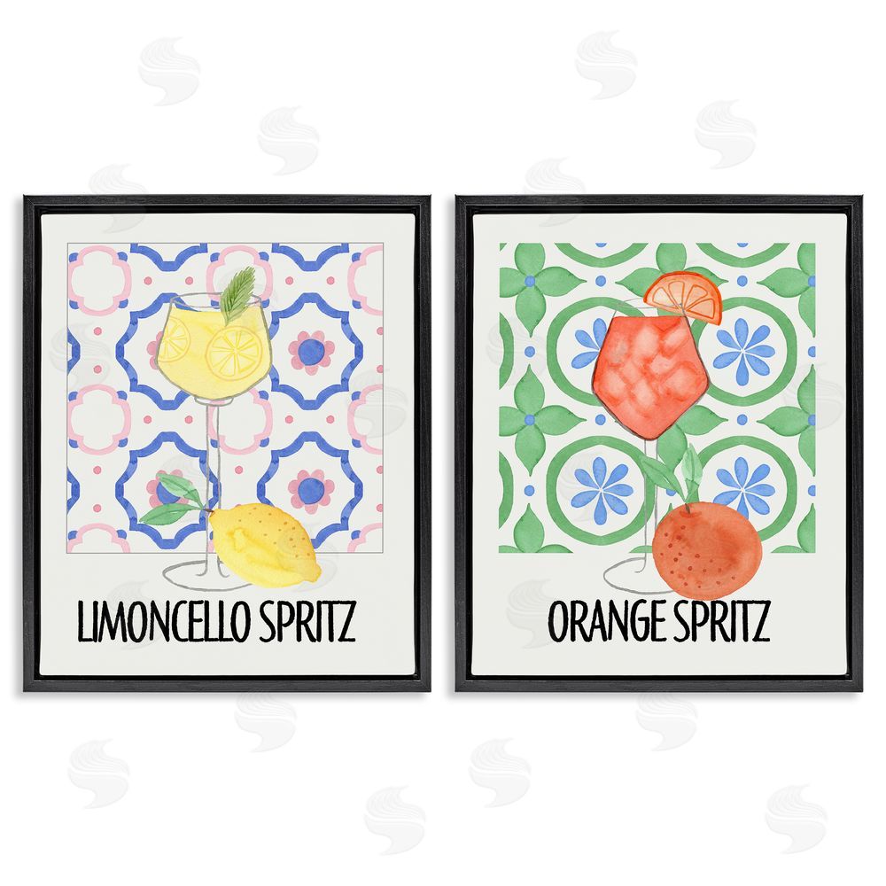 Nina Jacobs Citrus Spritz On My Mind Black Floating Frame Canvas Wall Art Print
