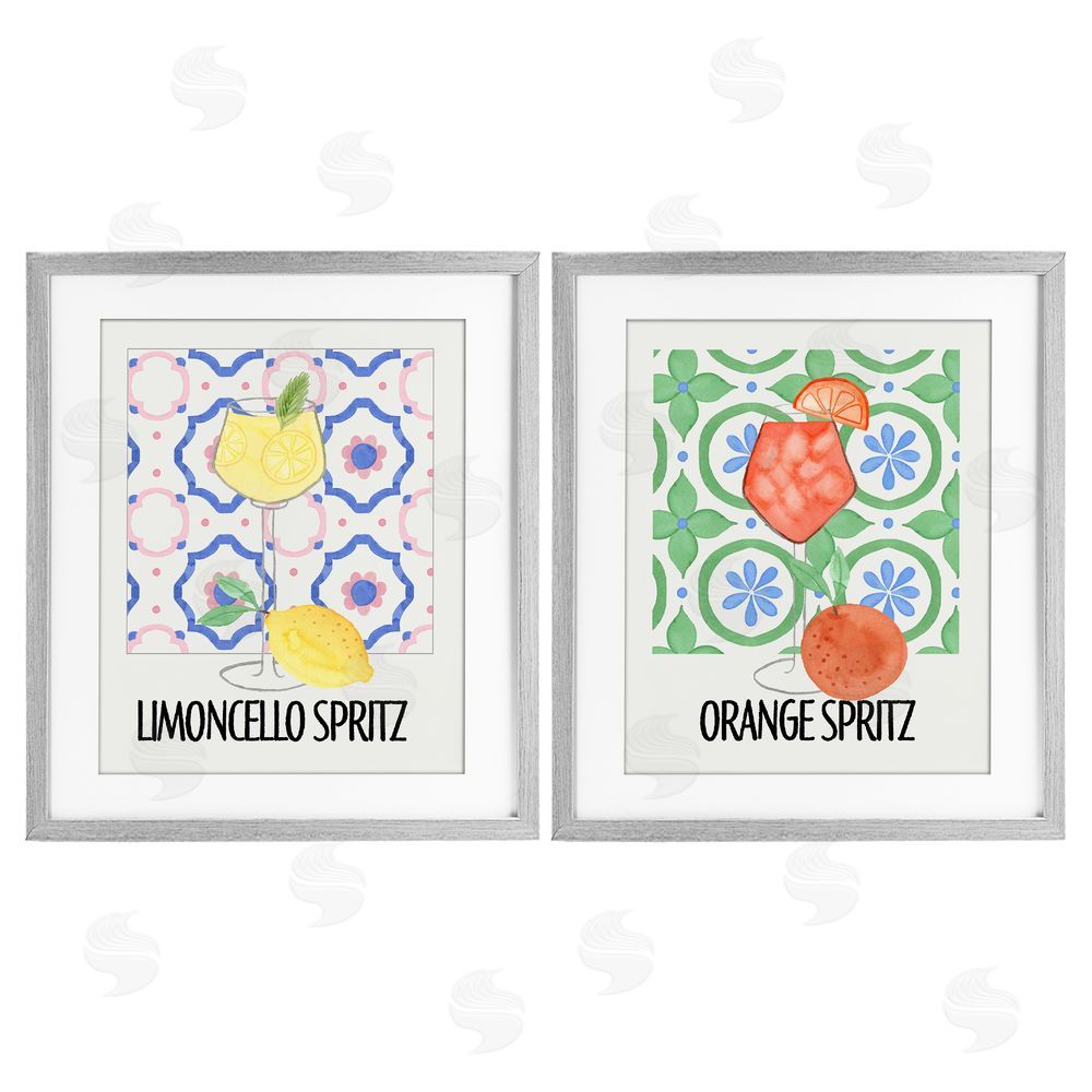 Nina Jacobs Citrus Spritz On My Mind Gray Framed Print Under Glass Wall Art