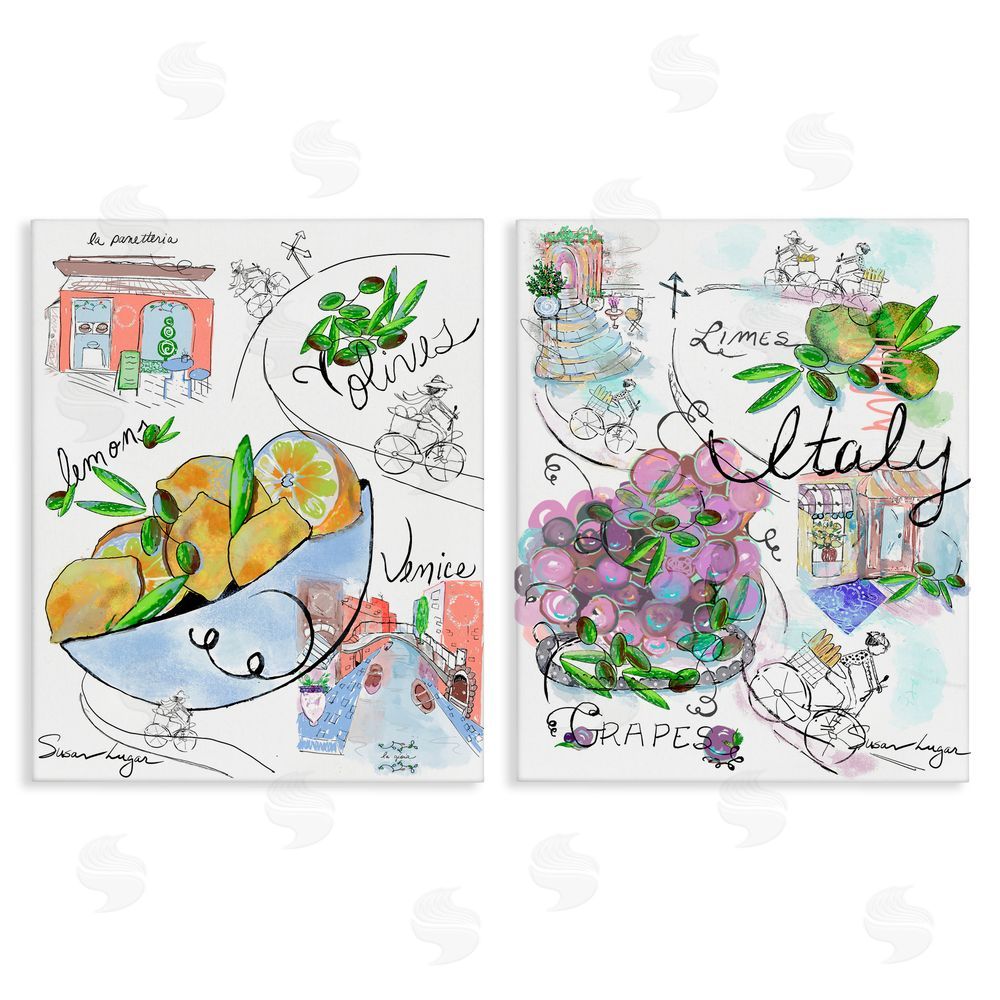 Susan Lugar Italy Travel Sketch Collection Canvas Wall Art Print